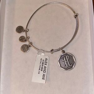 Silver Alex and Ani Adjustable “H” bracelet